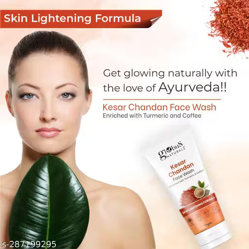 Globus Naturals Face Care Combo- Kesar Chandan, Mulberry, Vitamin C, Red Wine, Lavender Face Wash 75 gm Each (pack of 5)