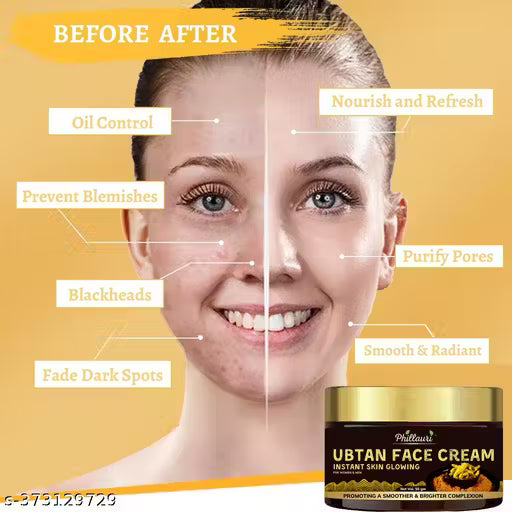 Ubtan Nourishing Cold Cream for Winter with Turmeric & Saffron for Radiant Skin | Reduces Dark Spots & Skin | Deep Hydrating & Moisturizing Face Gel for All Skin Types (50 G)