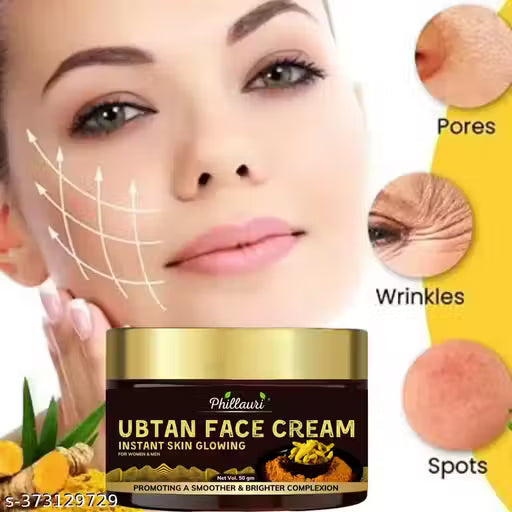 Ubtan Nourishing Cold Cream for Winter with Turmeric & Saffron for Radiant Skin | Reduces Dark Spots & Skin | Deep Hydrating & Moisturizing Face Gel for All Skin Types (50 G)